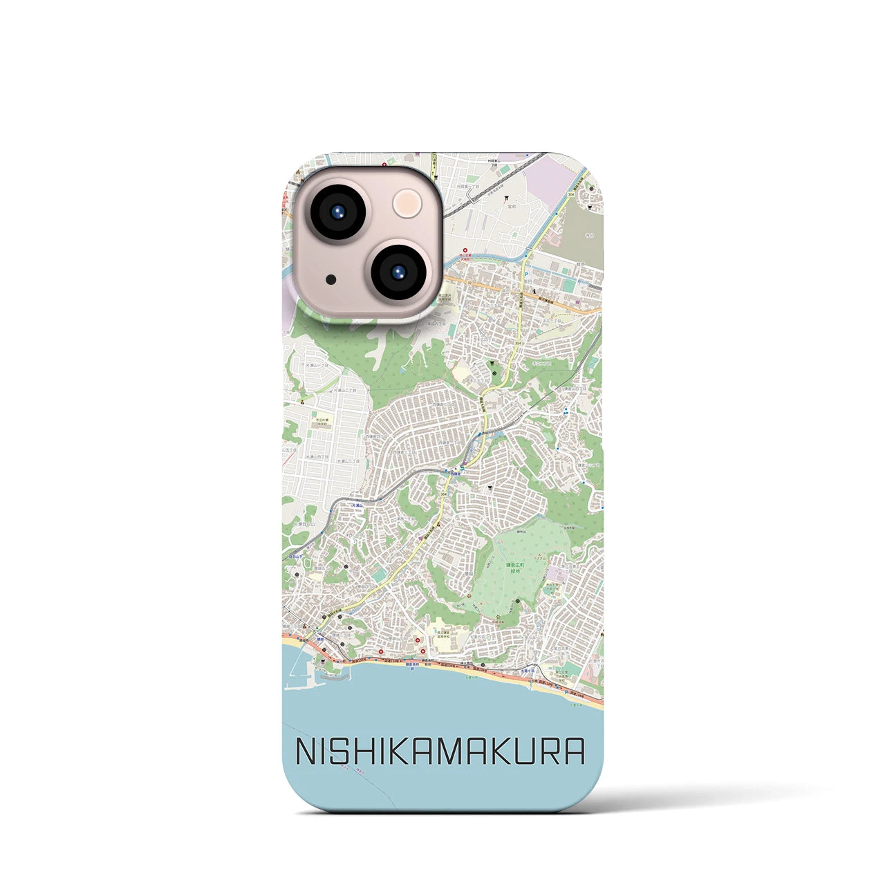 【西鎌倉(神奈川県)】地図柄iPhoneケース(バックカバータイプ)