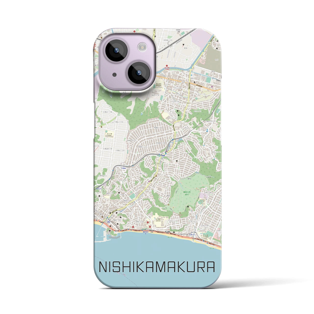 【西鎌倉(神奈川県)】地図柄iPhoneケース(バックカバータイプ)