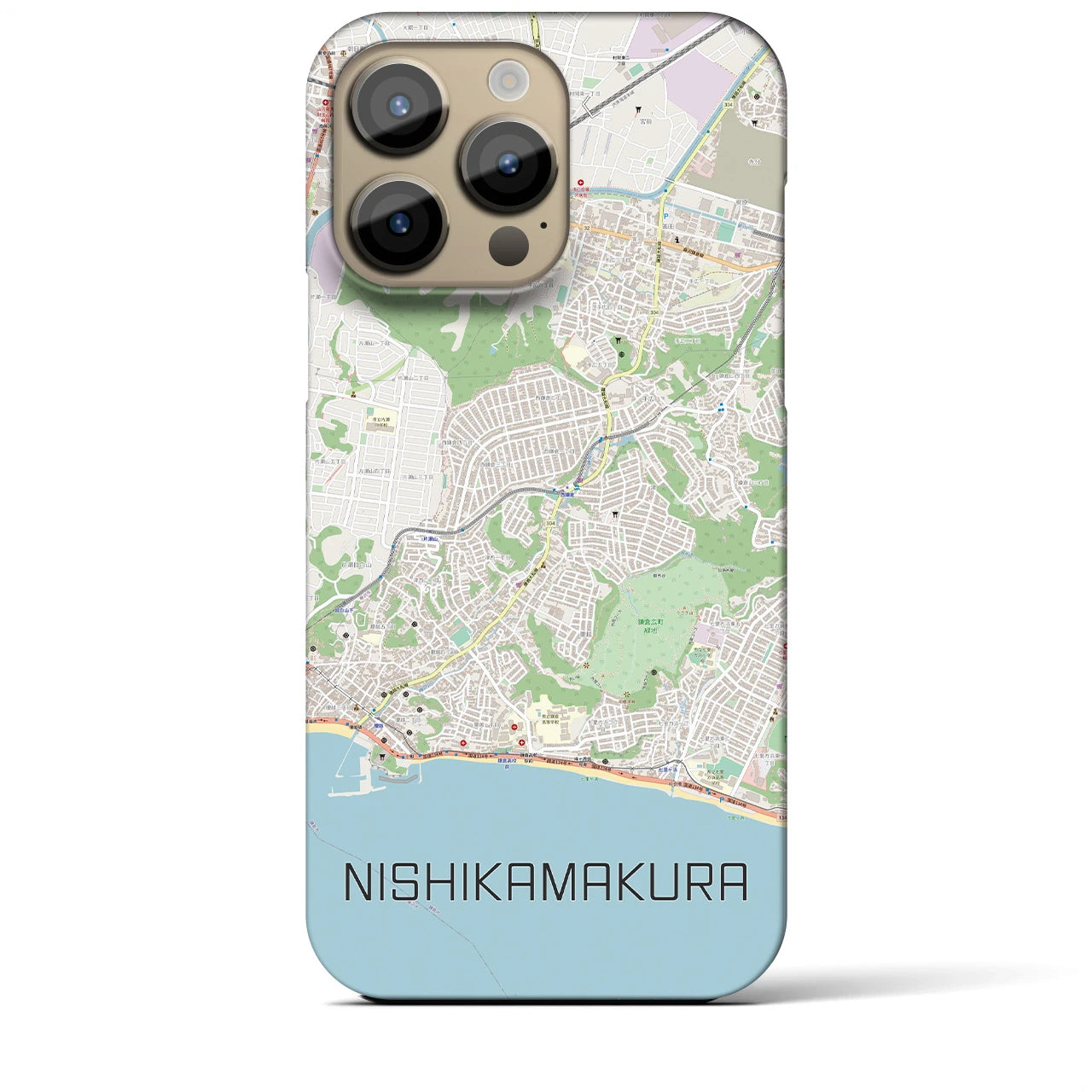 【西鎌倉(神奈川県)】地図柄iPhoneケース(バックカバータイプ)