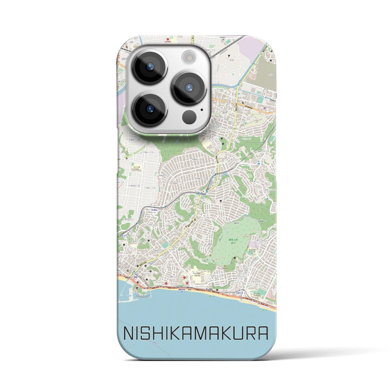 【西鎌倉(神奈川県)】地図柄iPhoneケース(バックカバータイプ)