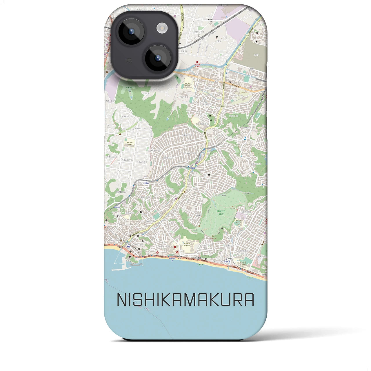 【西鎌倉(神奈川県)】地図柄iPhoneケース(バックカバータイプ)