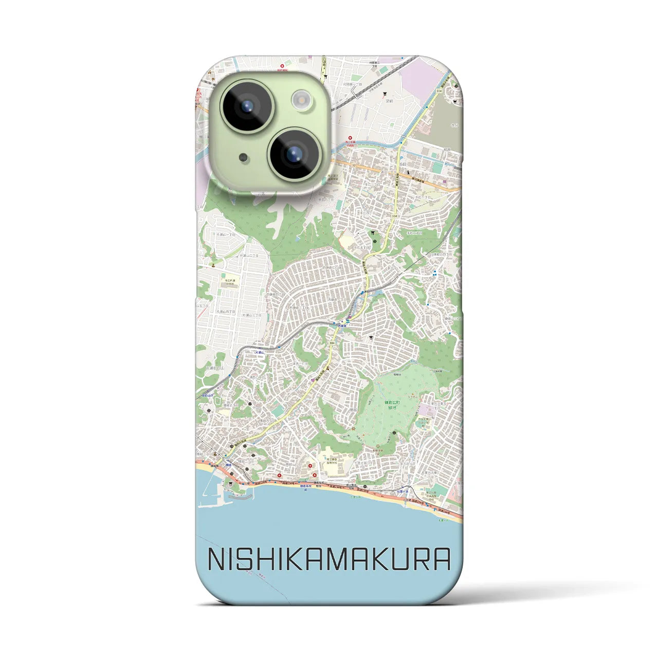 【西鎌倉(神奈川県)】地図柄iPhoneケース(バックカバータイプ)