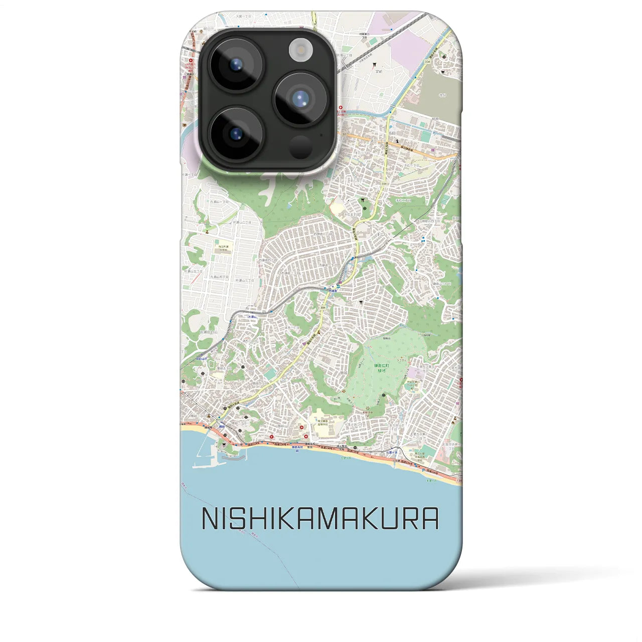 【西鎌倉(神奈川県)】地図柄iPhoneケース(バックカバータイプ)