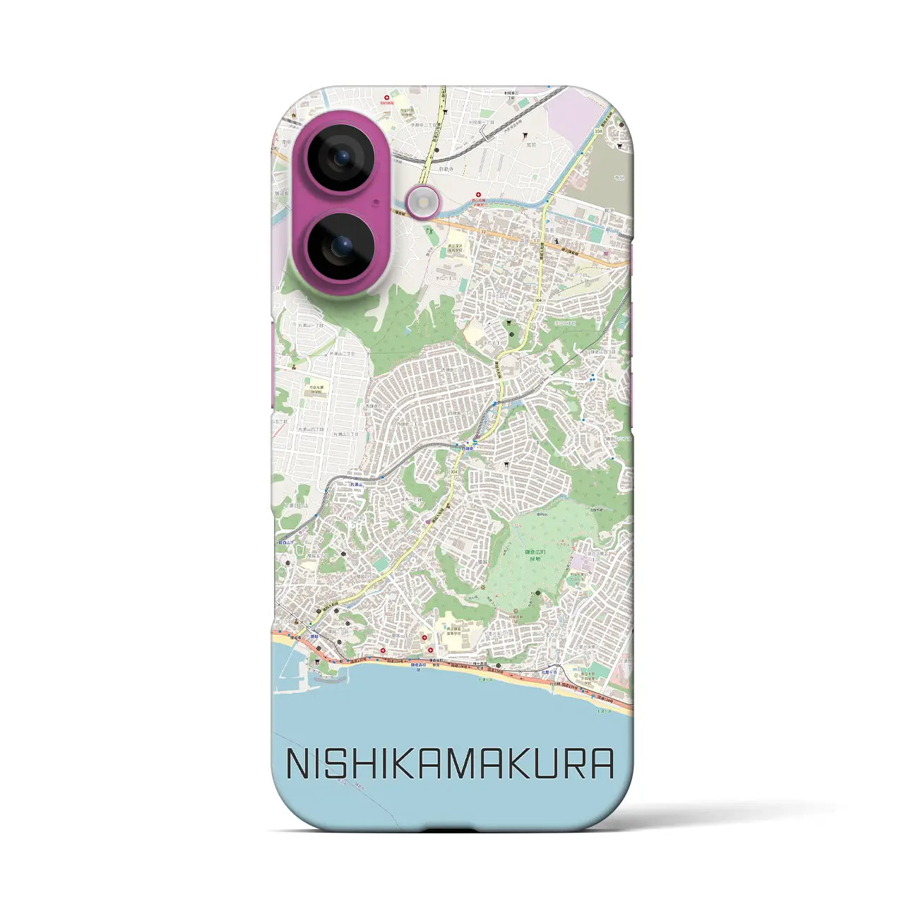 【西鎌倉(神奈川県)】地図柄iPhoneケース(バックカバータイプ)