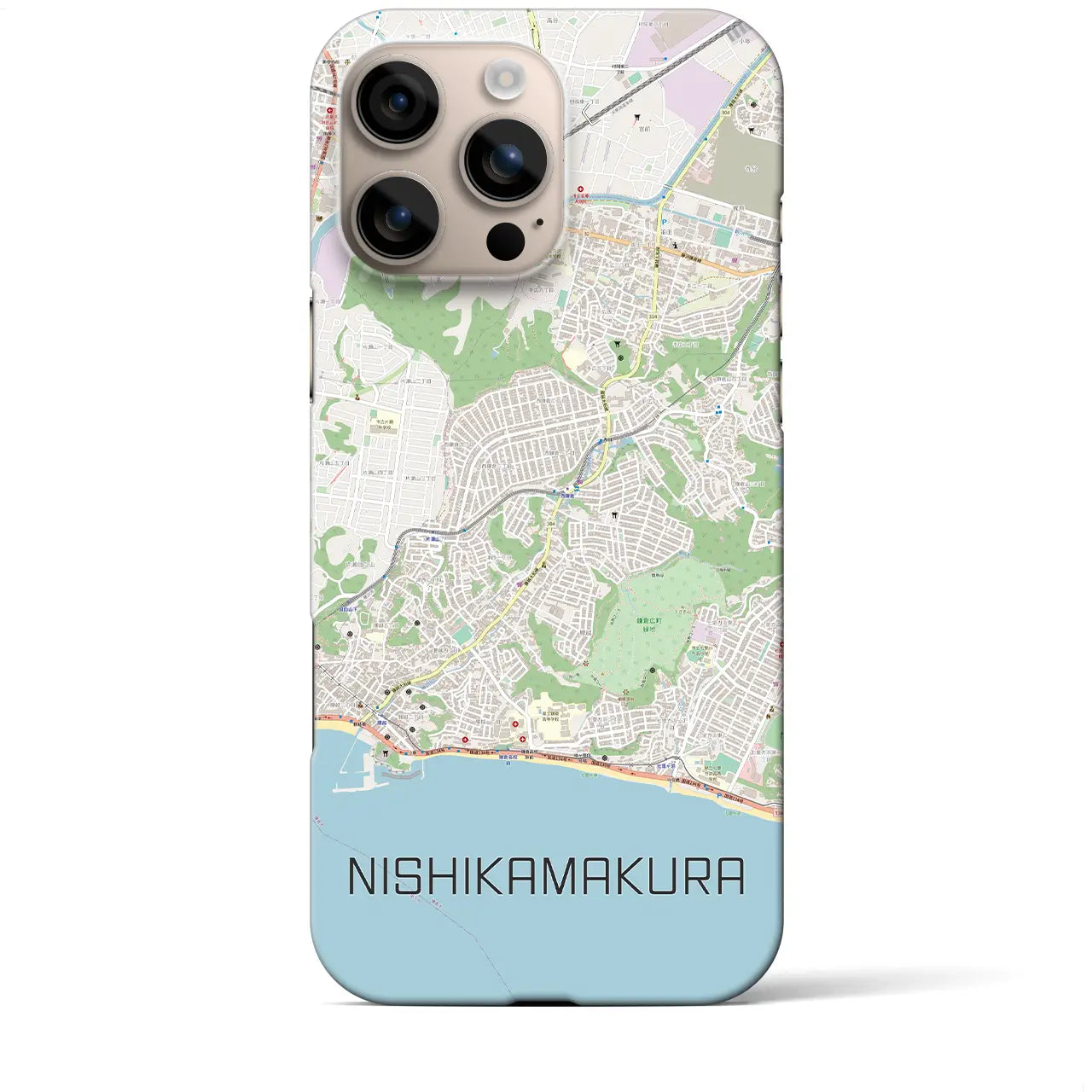 【西鎌倉(神奈川県)】地図柄iPhoneケース(バックカバータイプ)