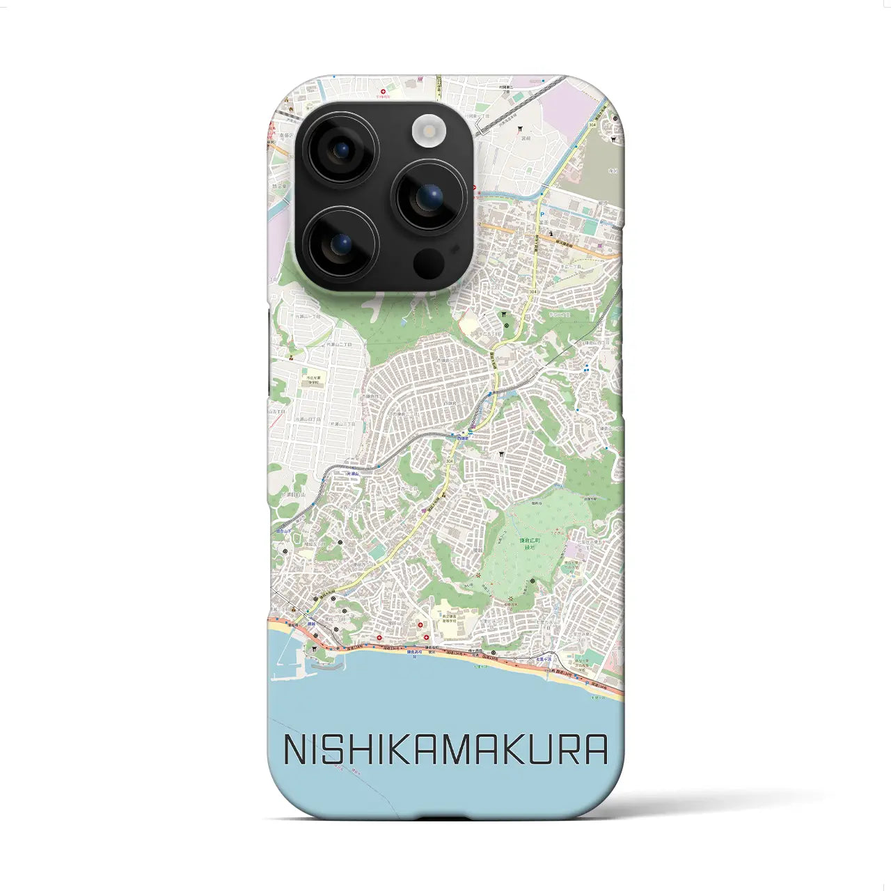 【西鎌倉(神奈川県)】地図柄iPhoneケース(バックカバータイプ)