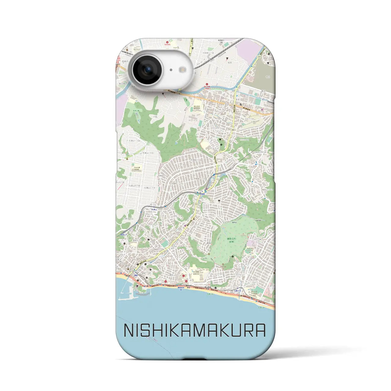 【西鎌倉(神奈川県)】地図柄iPhoneケース(バックカバータイプ)