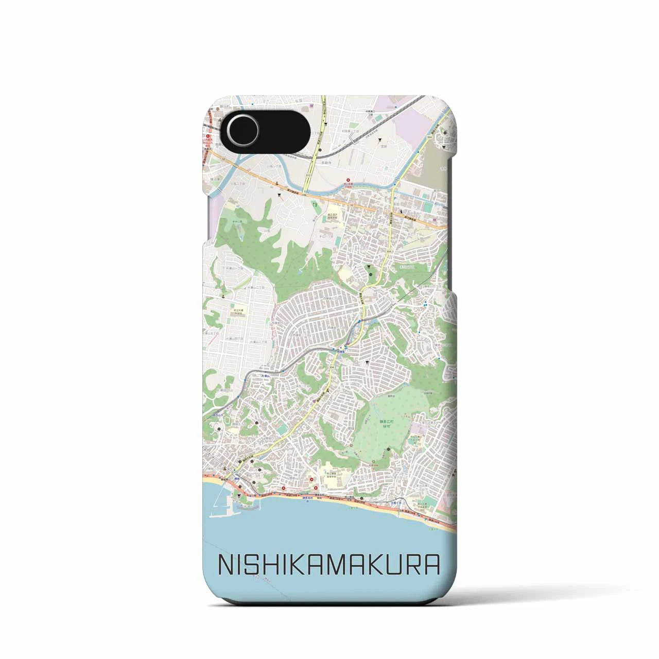 【西鎌倉(神奈川県)】地図柄iPhoneケース(バックカバータイプ)