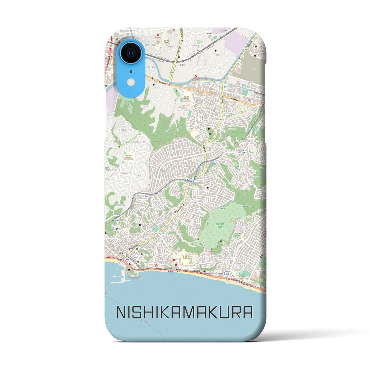 【西鎌倉(神奈川県)】地図柄iPhoneケース(バックカバータイプ)