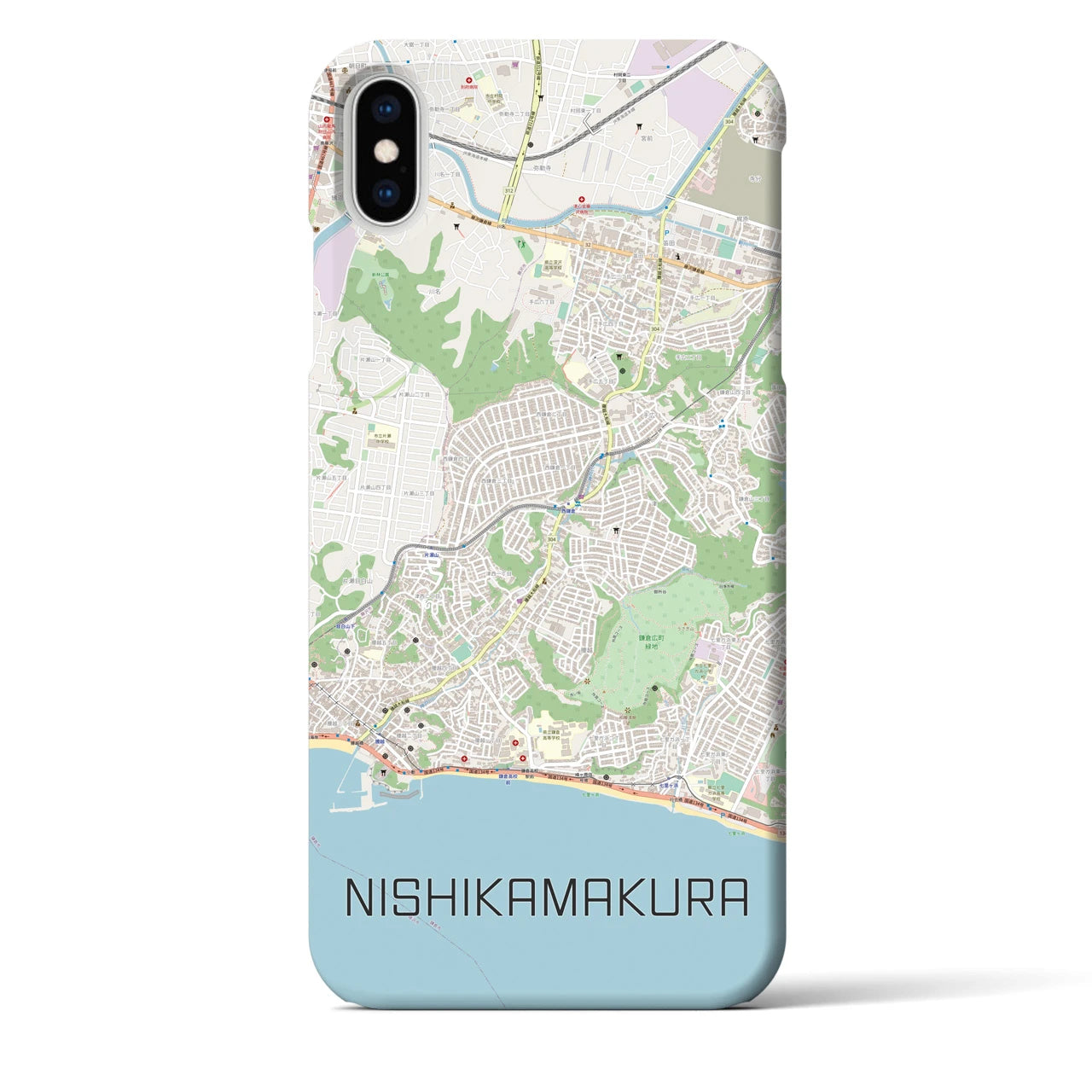 【西鎌倉(神奈川県)】地図柄iPhoneケース(バックカバータイプ)