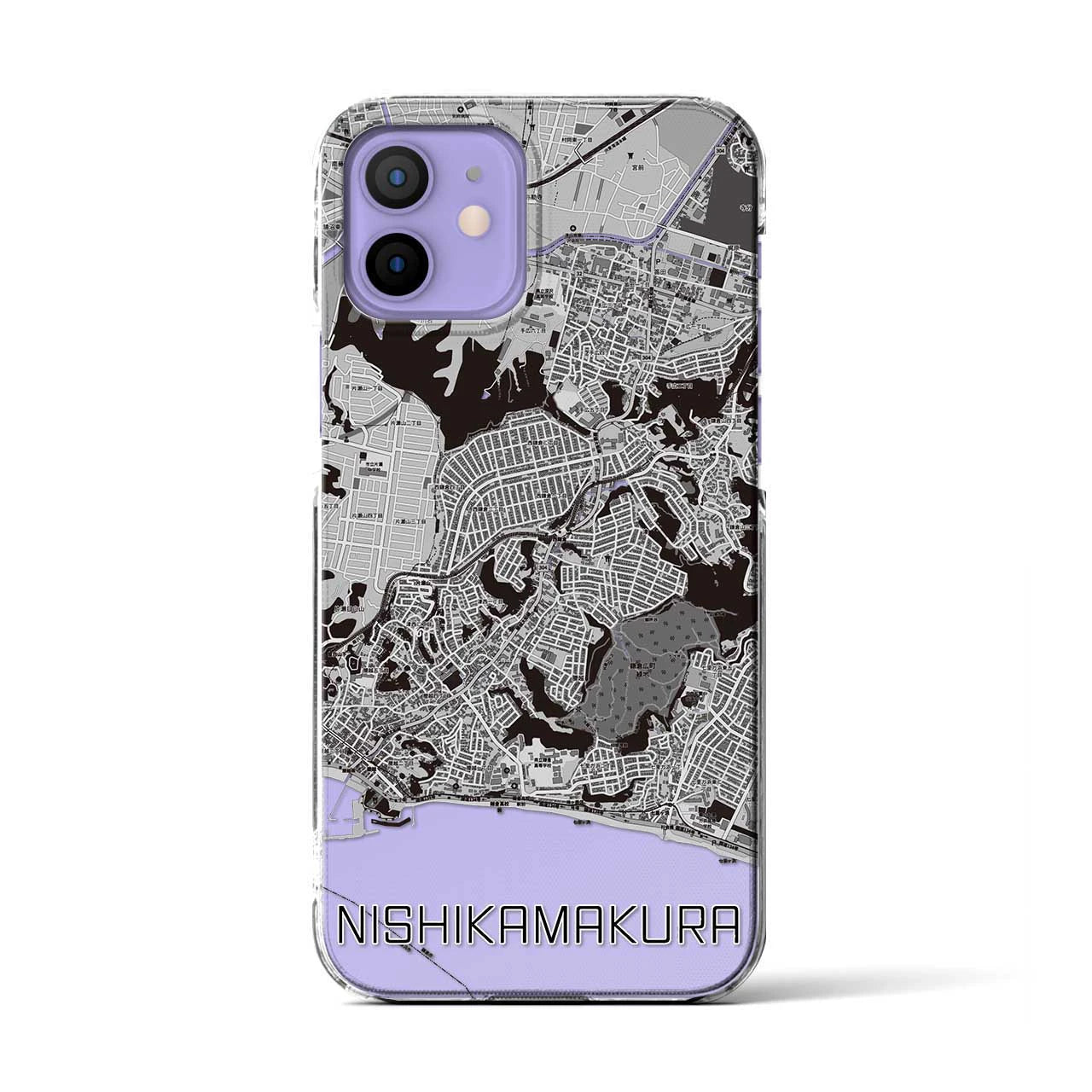 【西鎌倉(神奈川県)】地図柄iPhoneケース(クリアタイプ)