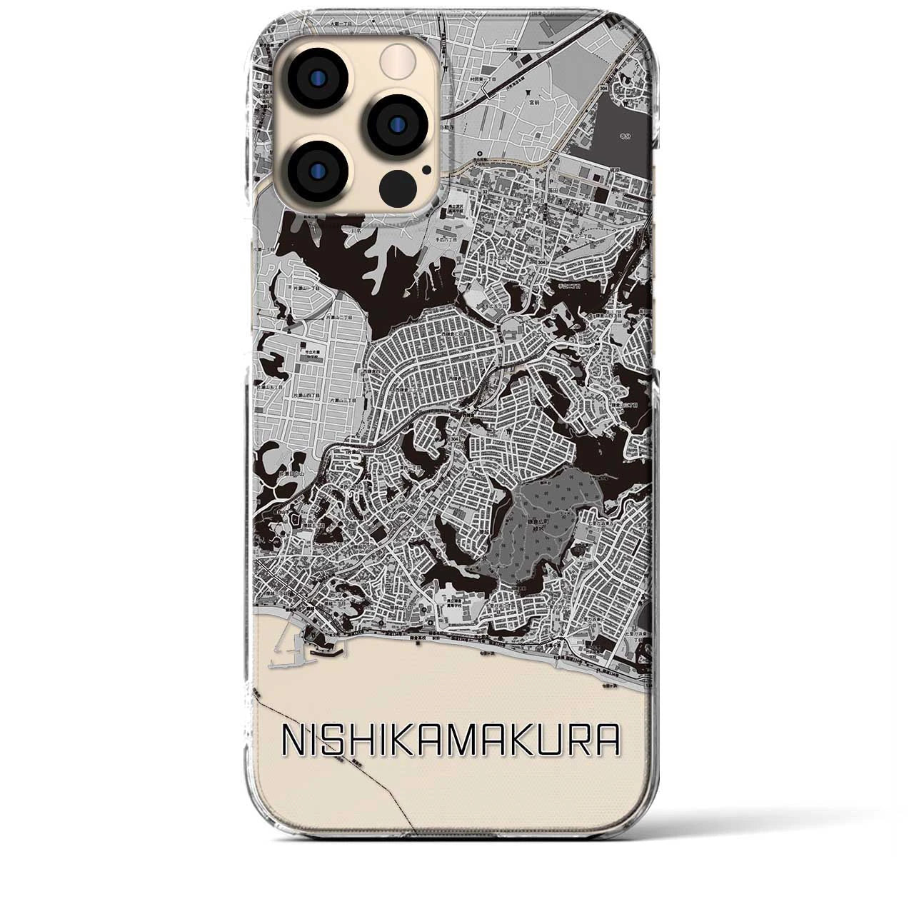 【西鎌倉(神奈川県)】地図柄iPhoneケース(クリアタイプ)