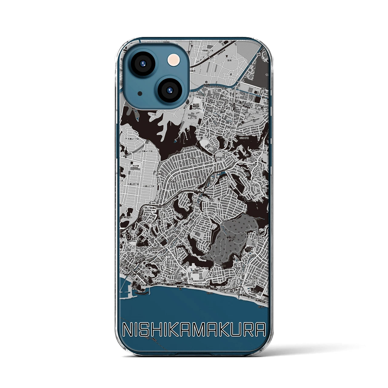 【西鎌倉(神奈川県)】地図柄iPhoneケース(クリアタイプ)