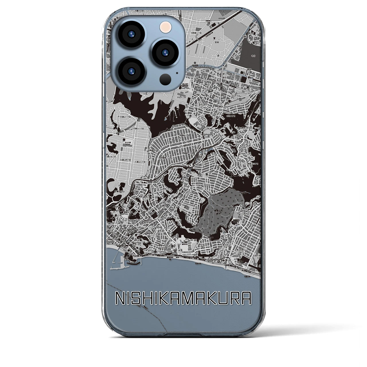 【西鎌倉(神奈川県)】地図柄iPhoneケース(クリアタイプ)