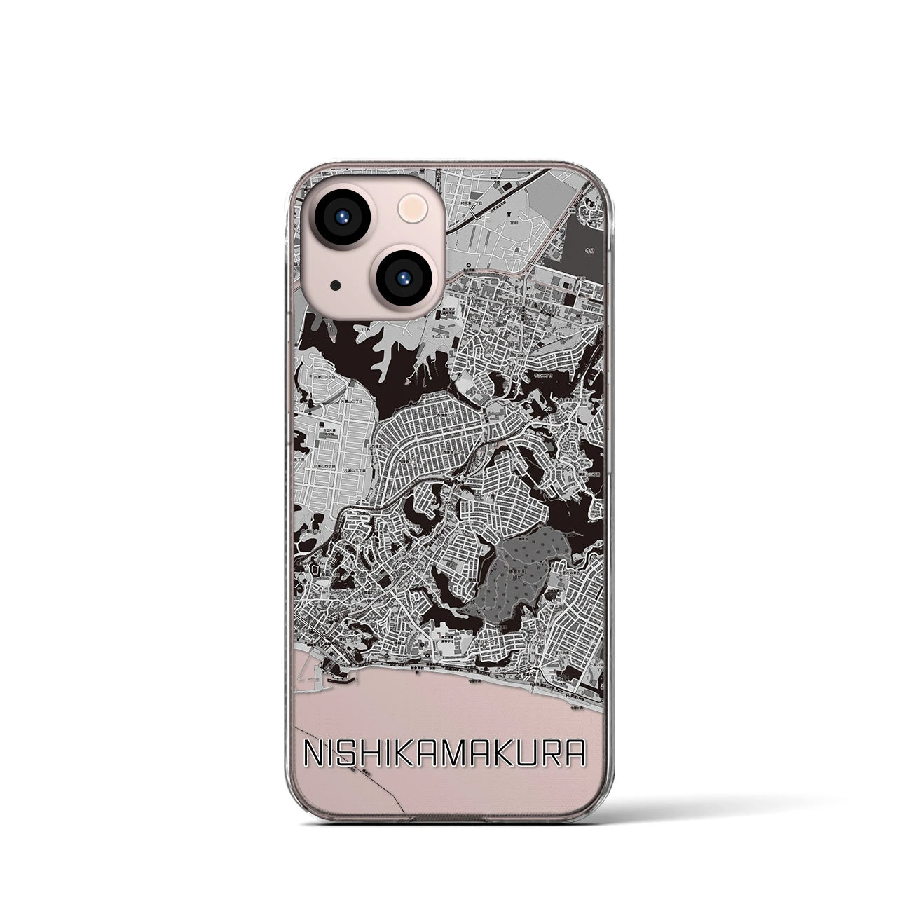 【西鎌倉(神奈川県)】地図柄iPhoneケース(クリアタイプ)