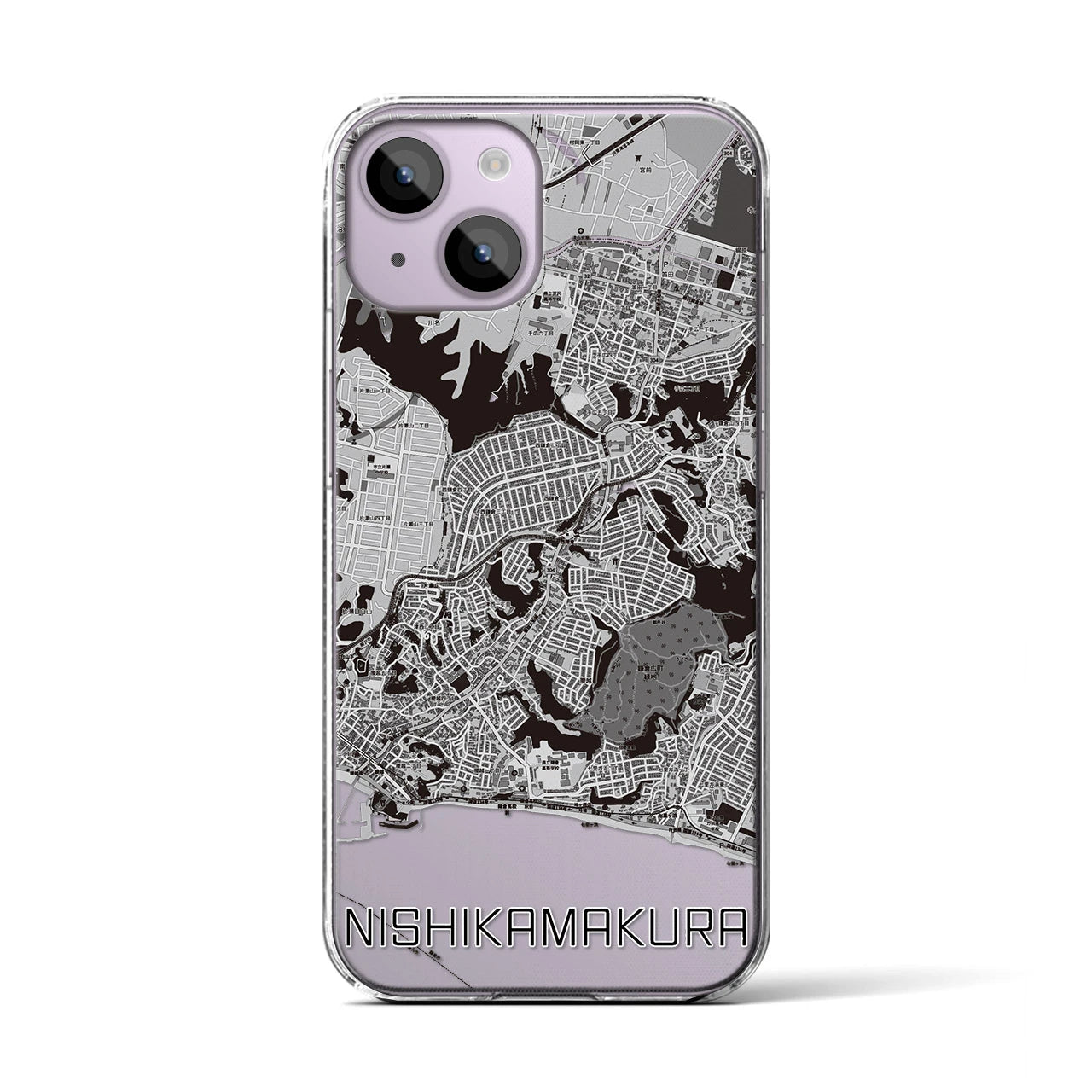 【西鎌倉(神奈川県)】地図柄iPhoneケース(クリアタイプ)