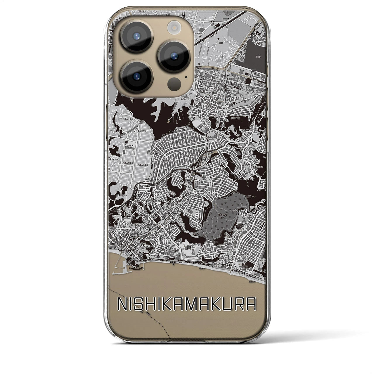 【西鎌倉(神奈川県)】地図柄iPhoneケース(クリアタイプ)