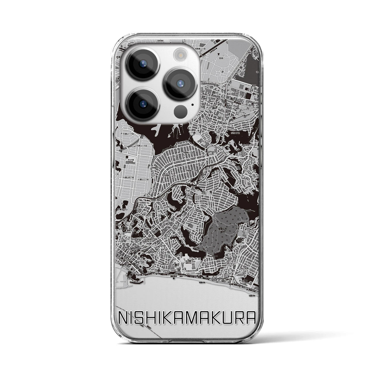 【西鎌倉(神奈川県)】地図柄iPhoneケース(クリアタイプ)