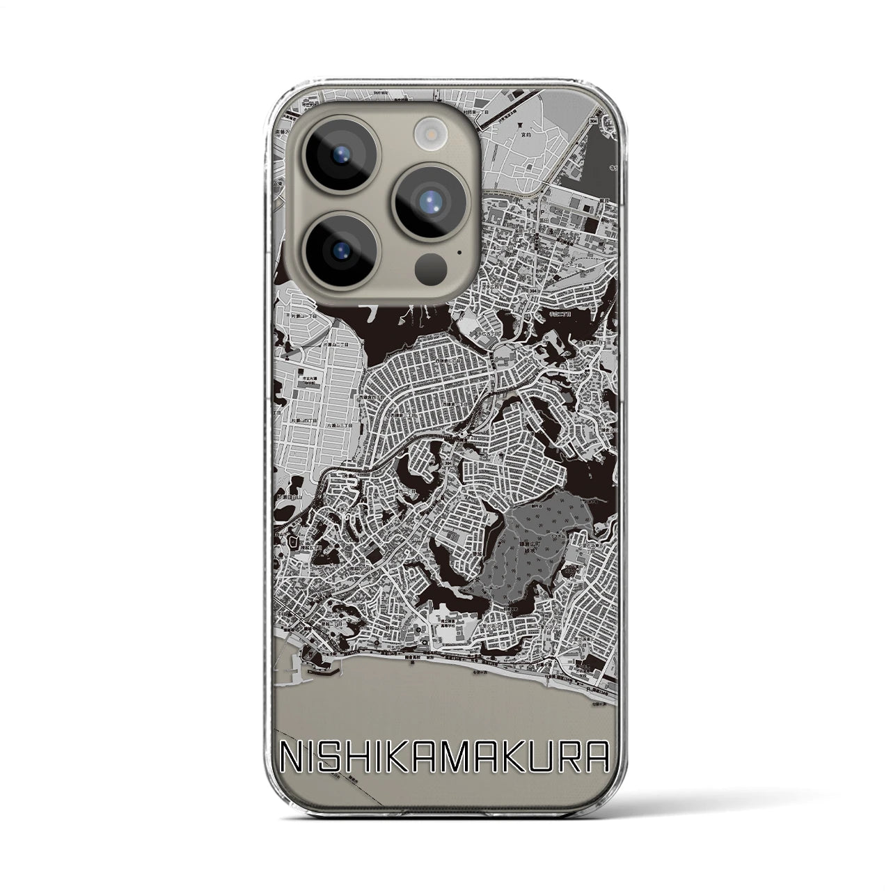 【西鎌倉(神奈川県)】地図柄iPhoneケース(クリアタイプ)