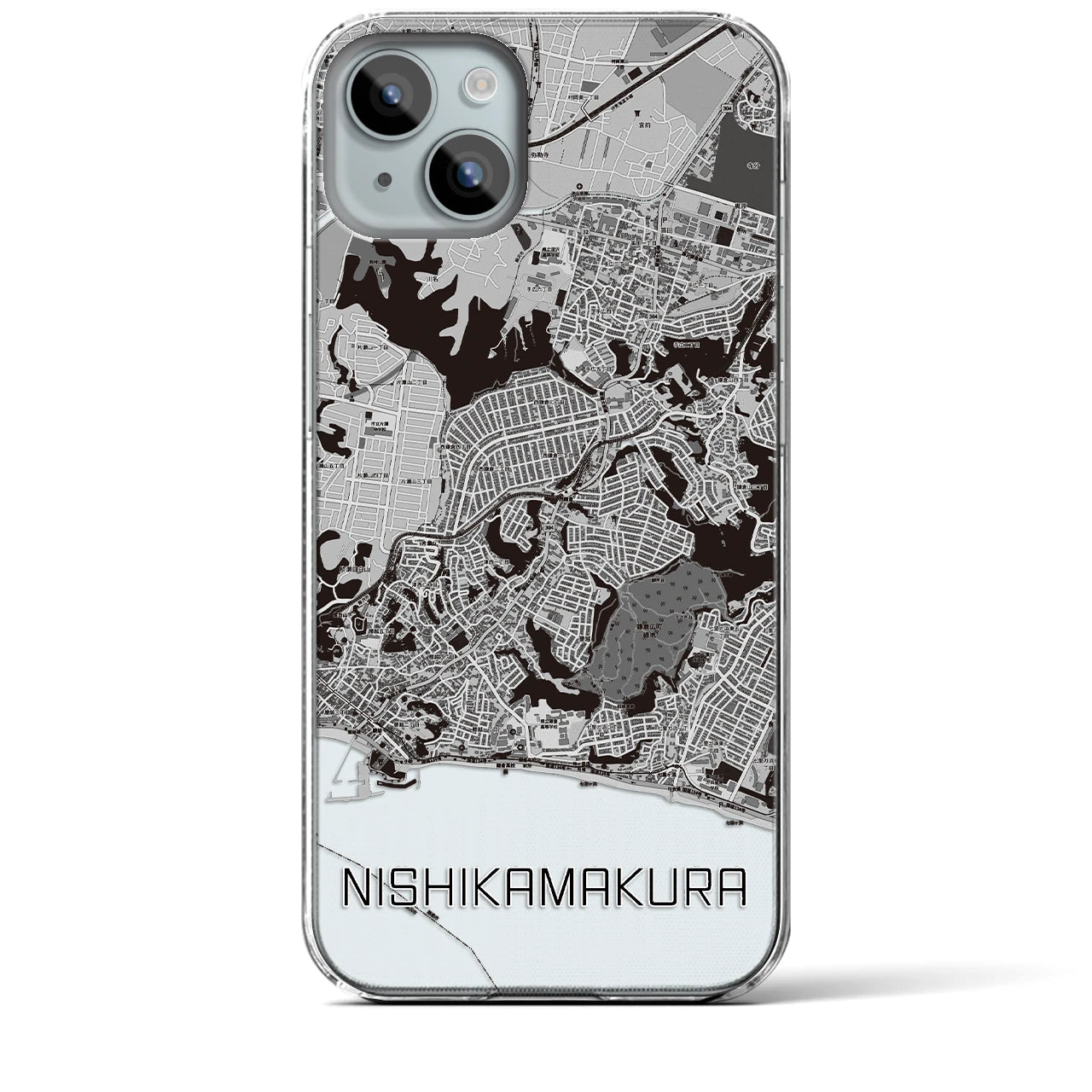 【西鎌倉(神奈川県)】地図柄iPhoneケース(クリアタイプ)