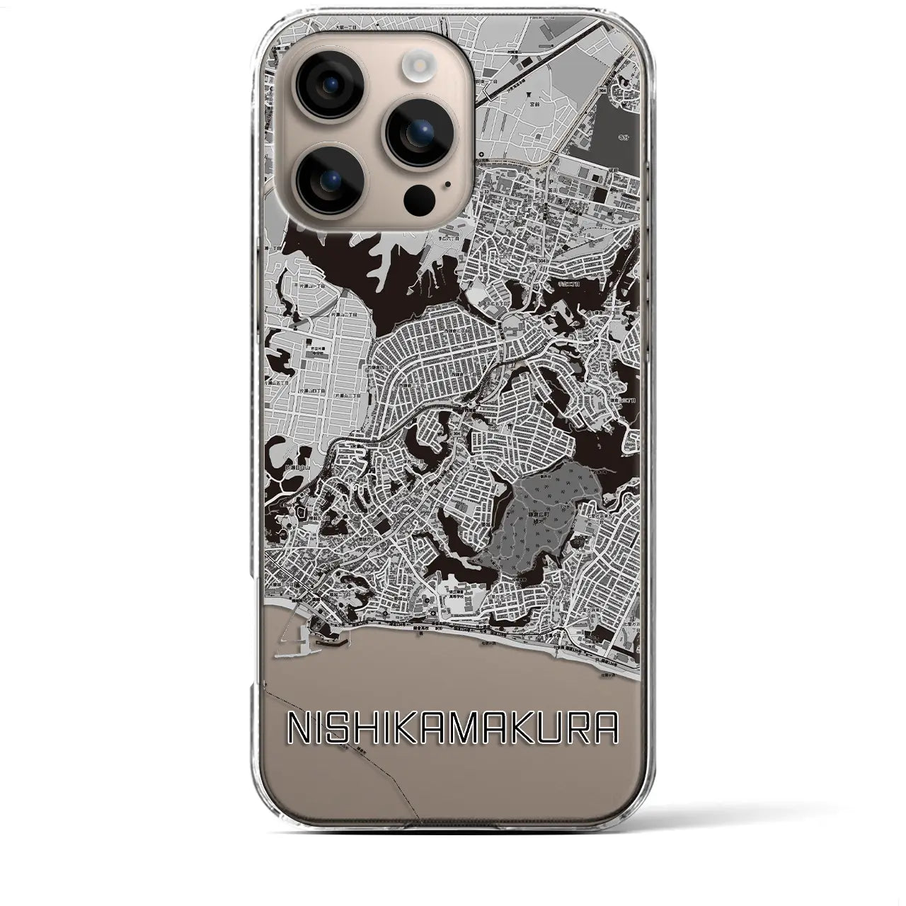 【西鎌倉(神奈川県)】地図柄iPhoneケース(クリアタイプ)