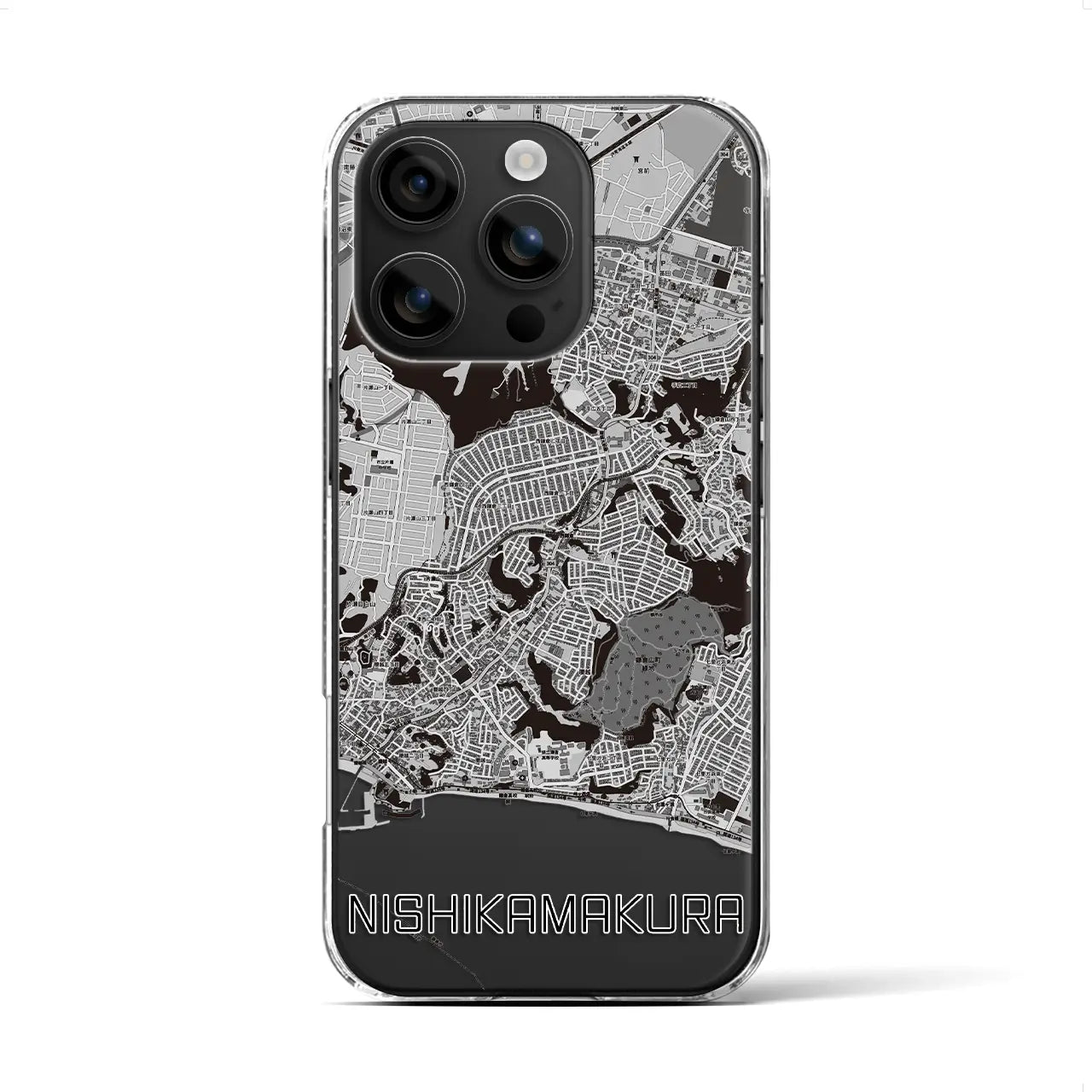 【西鎌倉(神奈川県)】地図柄iPhoneケース(クリアタイプ)