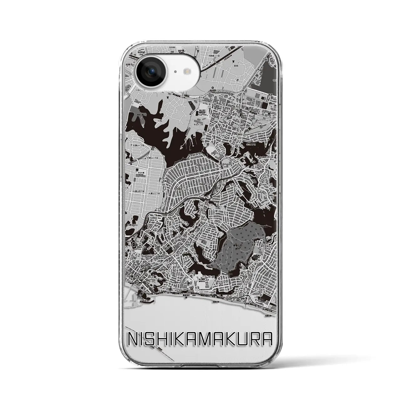 【西鎌倉(神奈川県)】地図柄iPhoneケース(クリアタイプ)