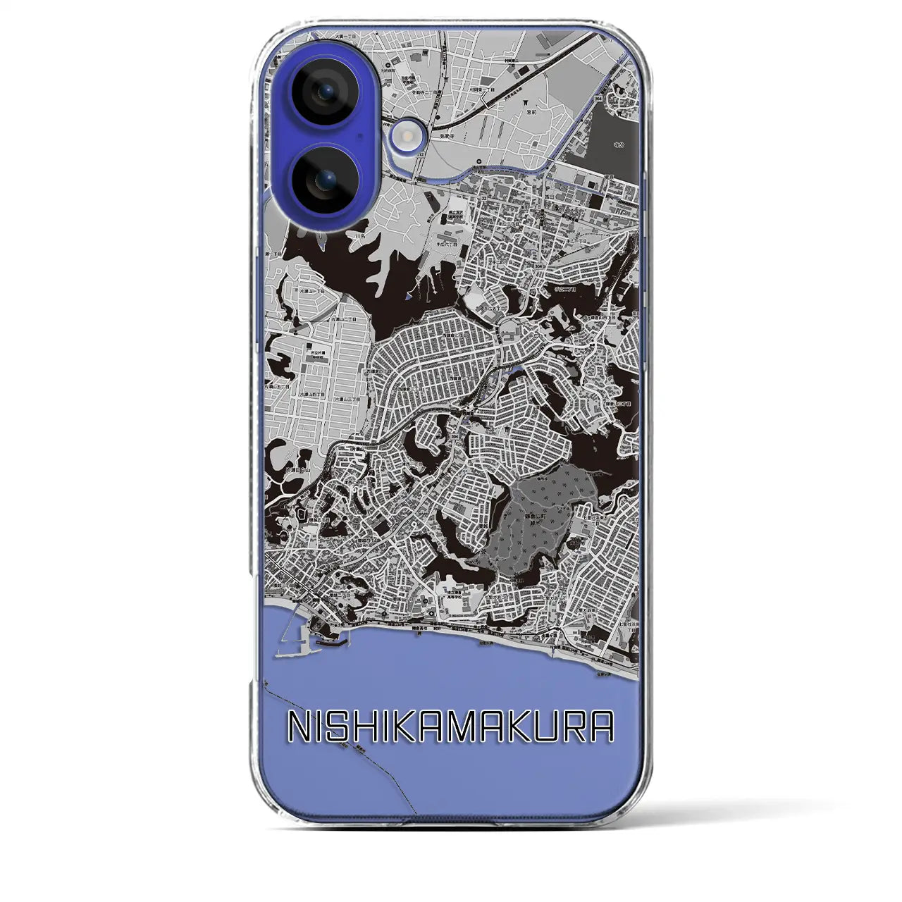 【西鎌倉(神奈川県)】地図柄iPhoneケース(クリアタイプ)