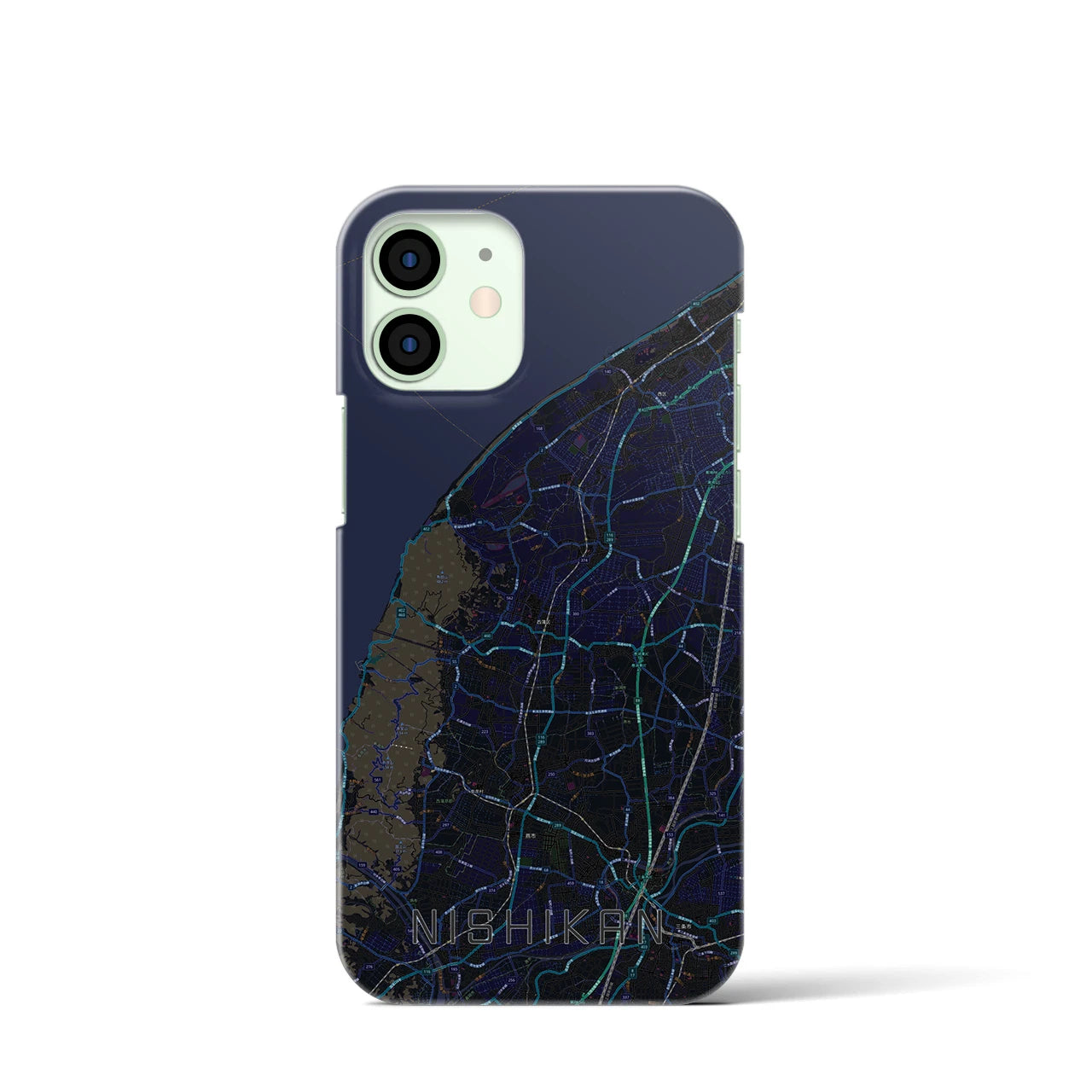 【西蒲(新潟県)】地図柄iPhoneケース(バックカバータイプ)