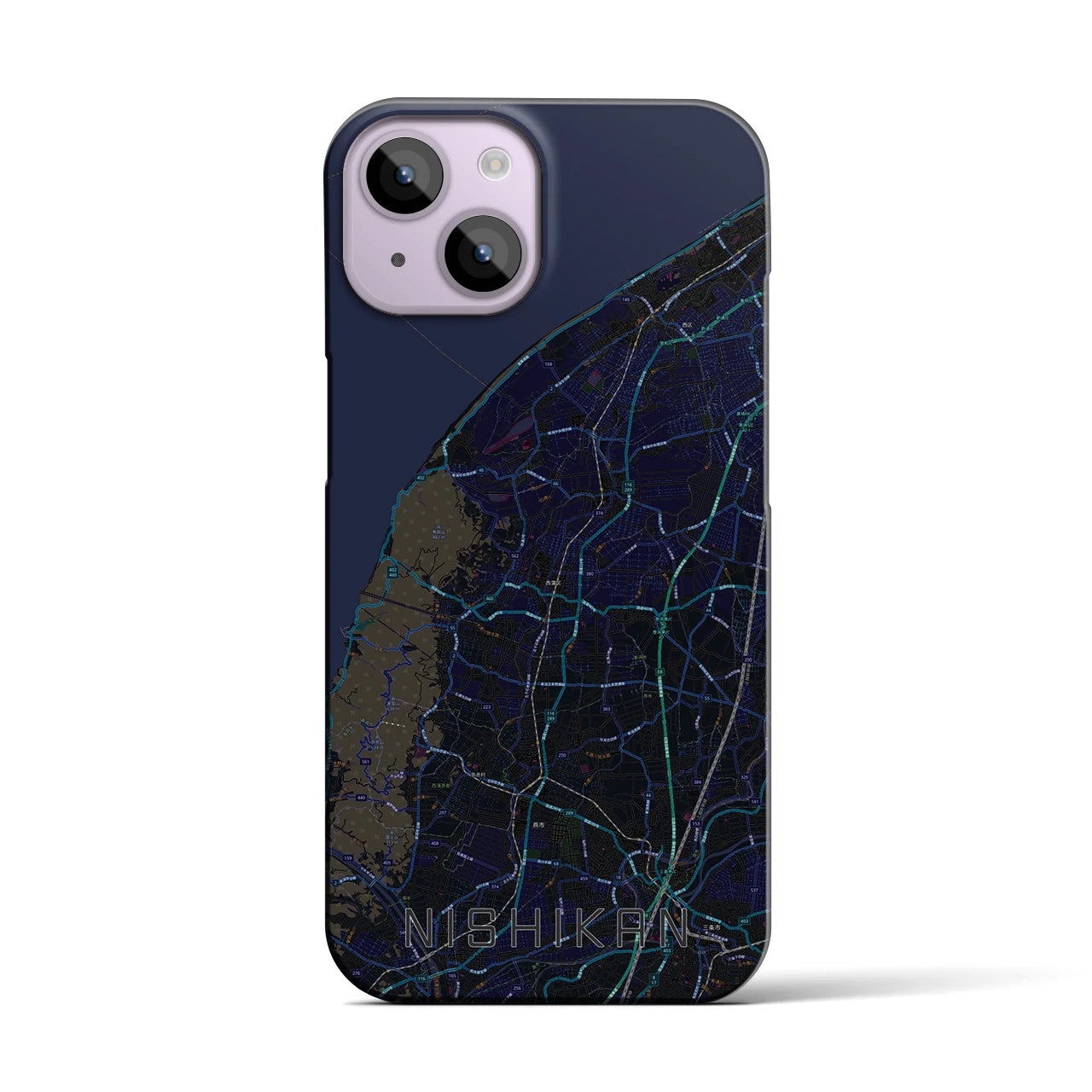 【西蒲(新潟県)】地図柄iPhoneケース(バックカバータイプ)
