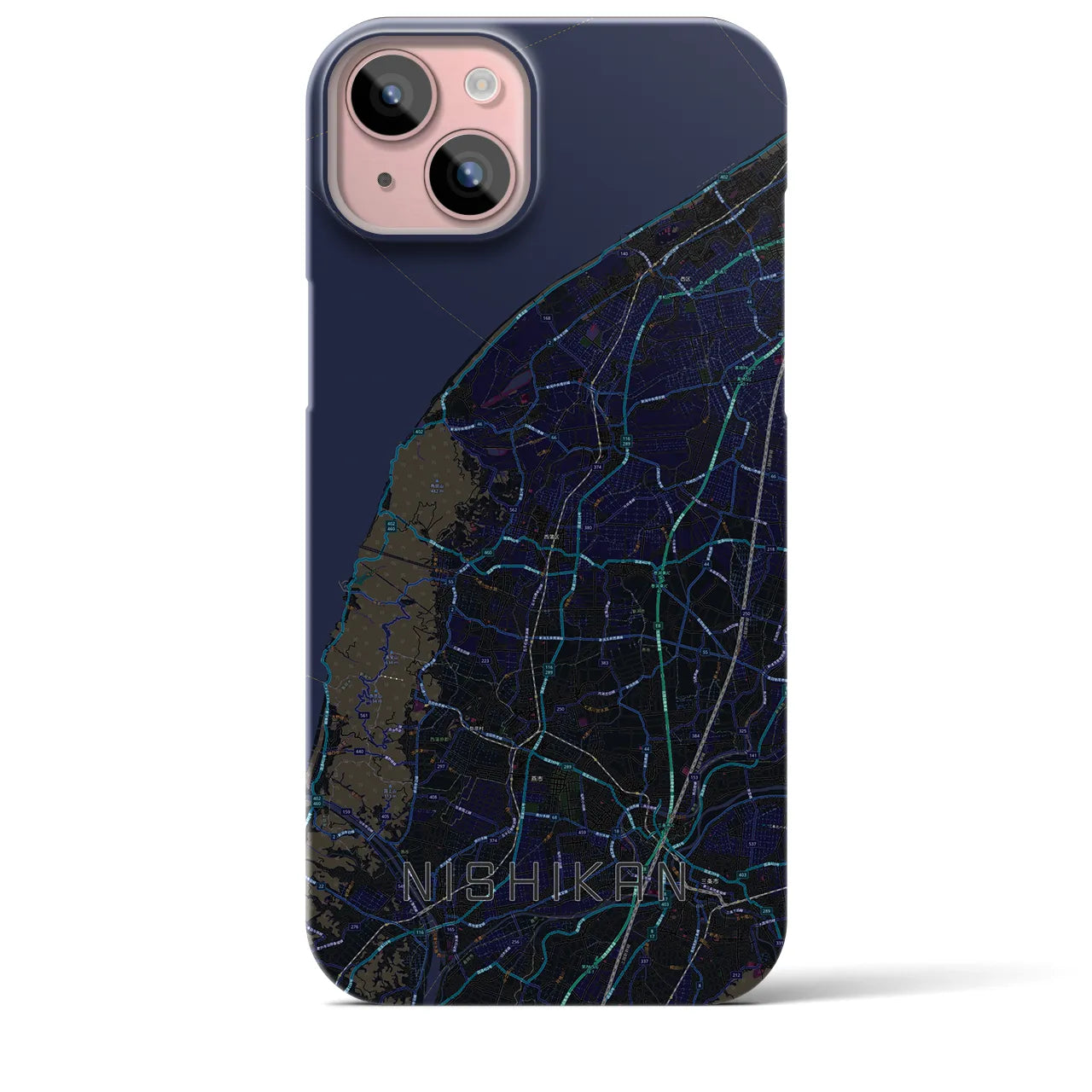 【西蒲(新潟県)】地図柄iPhoneケース(バックカバータイプ)