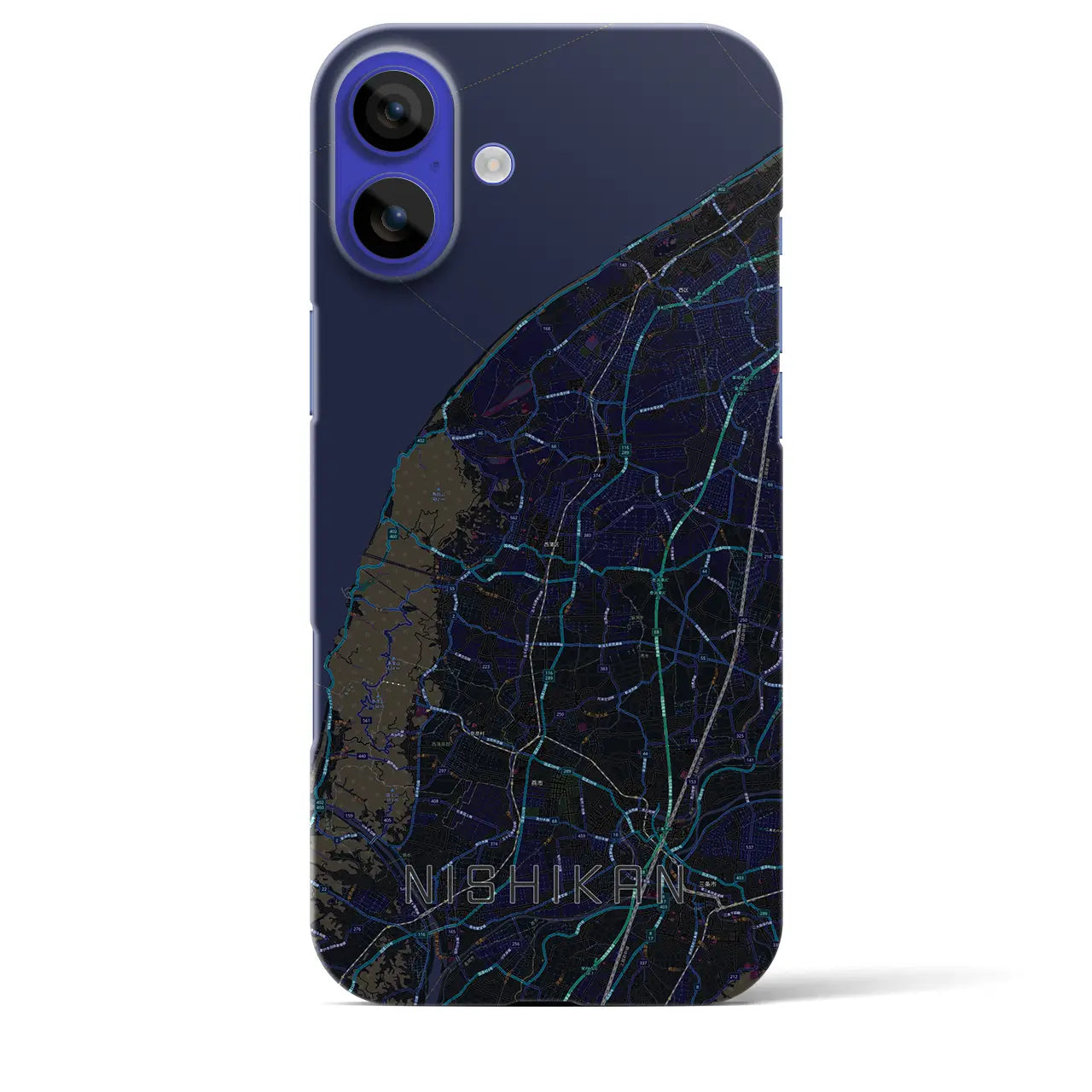 【西蒲(新潟県)】地図柄iPhoneケース(バックカバータイプ)
