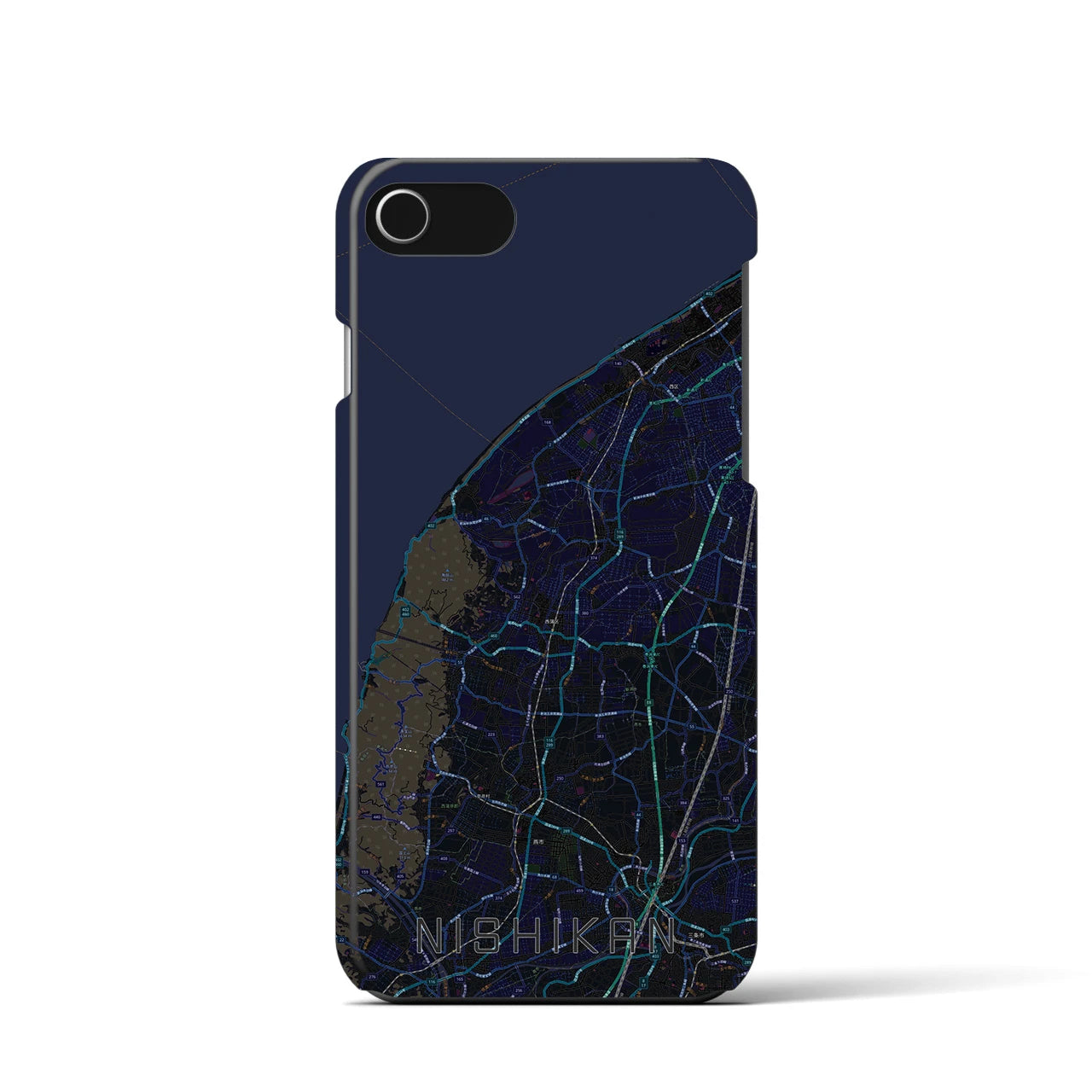 【西蒲(新潟県)】地図柄iPhoneケース(バックカバータイプ)
