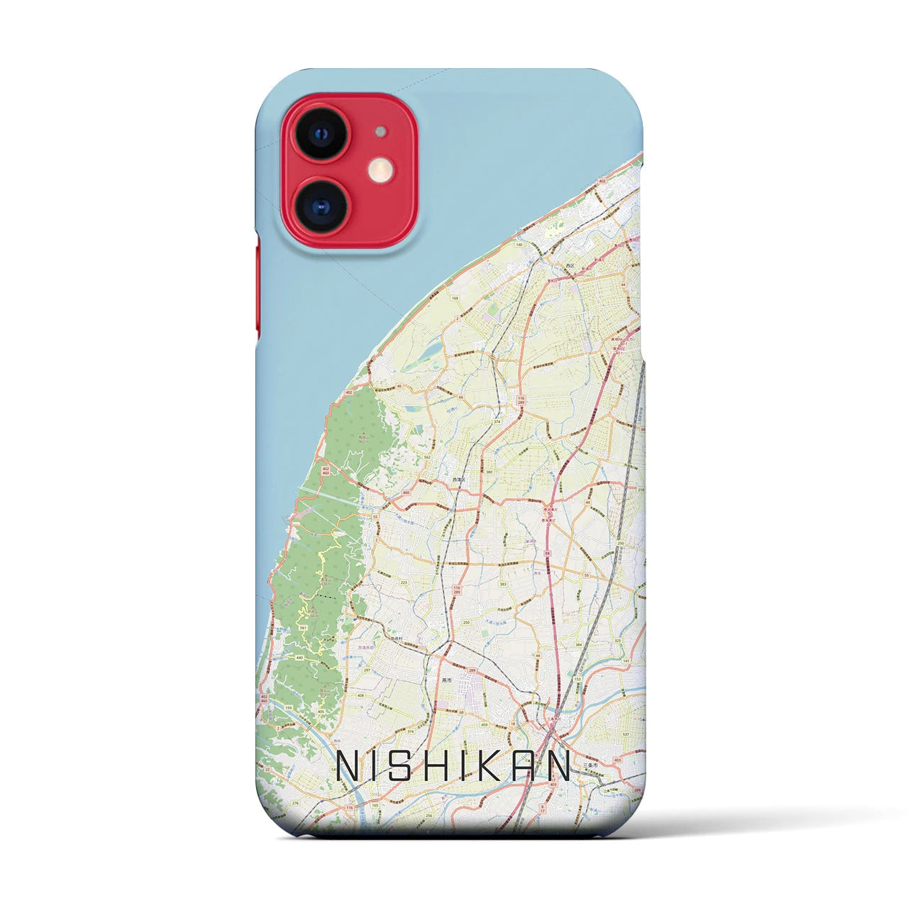 【西蒲(新潟県)】地図柄iPhoneケース(バックカバータイプ)