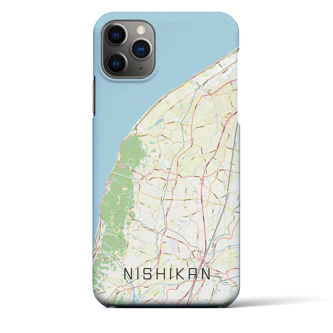 【西蒲(新潟県)】地図柄iPhoneケース(バックカバータイプ)