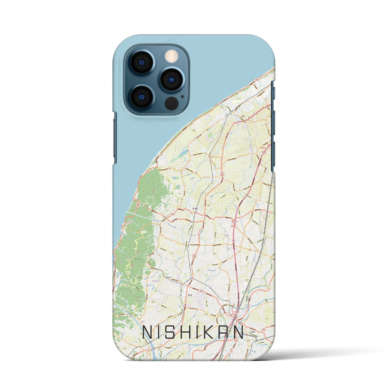 【西蒲(新潟県)】地図柄iPhoneケース(バックカバータイプ)