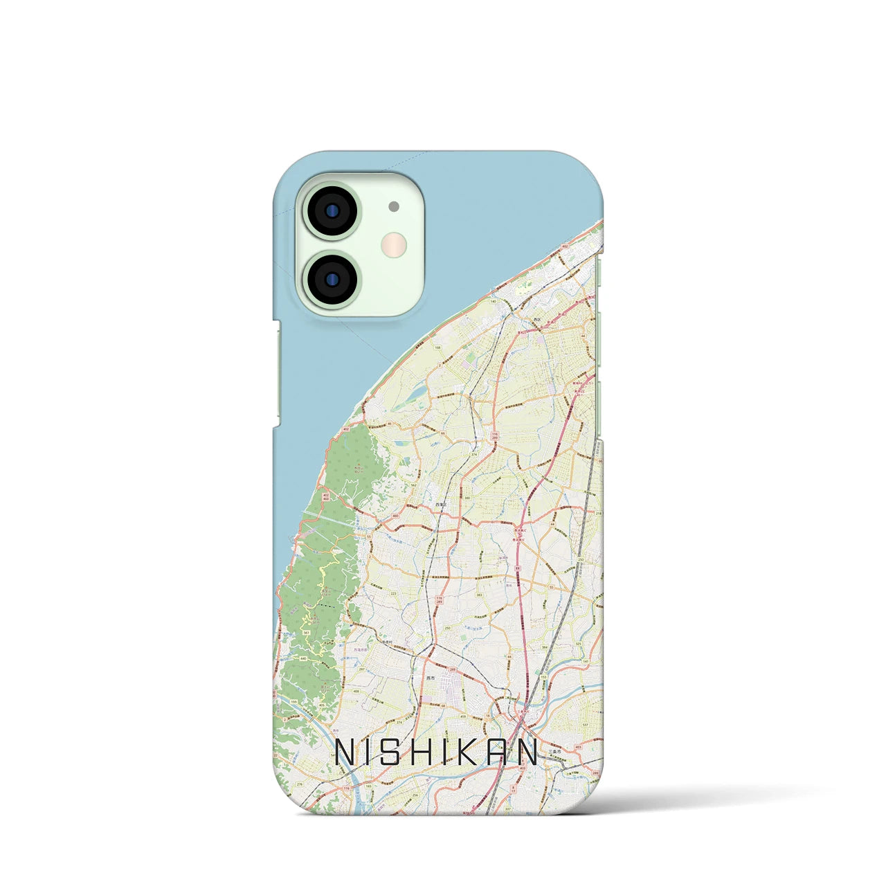 【西蒲(新潟県)】地図柄iPhoneケース(バックカバータイプ)