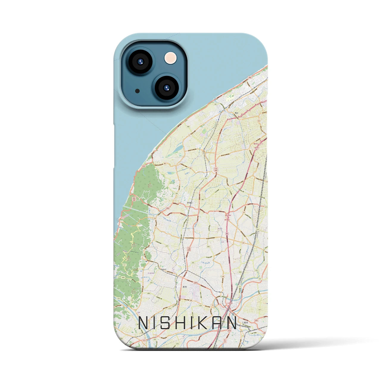 【西蒲(新潟県)】地図柄iPhoneケース(バックカバータイプ)
