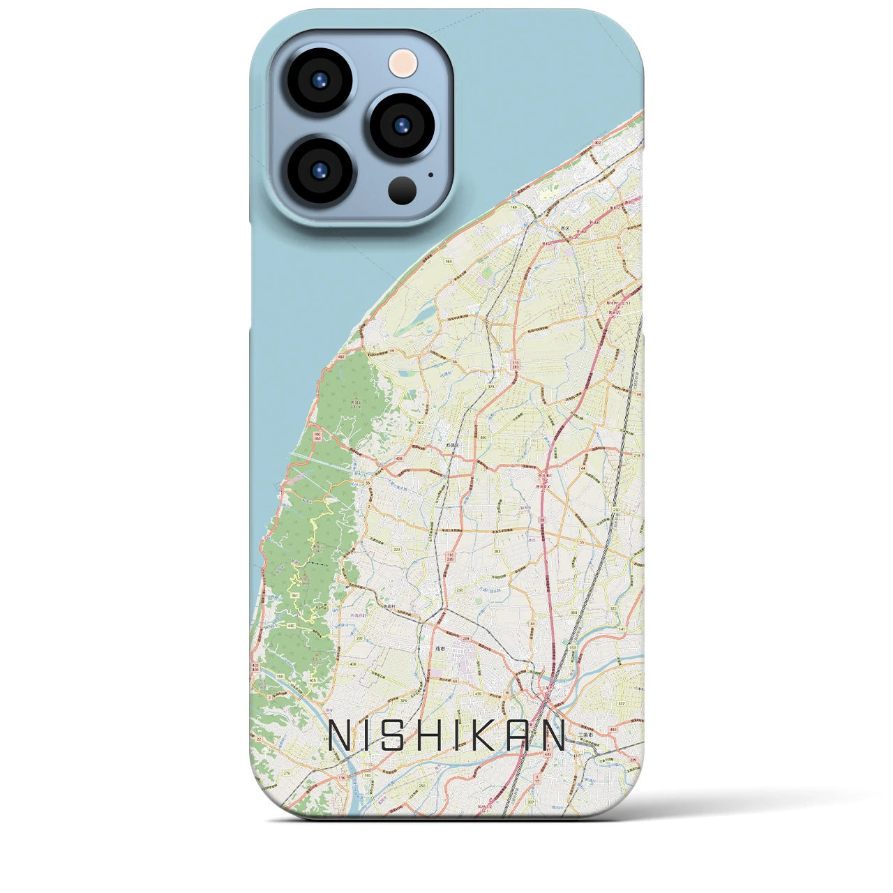 【西蒲(新潟県)】地図柄iPhoneケース(バックカバータイプ)