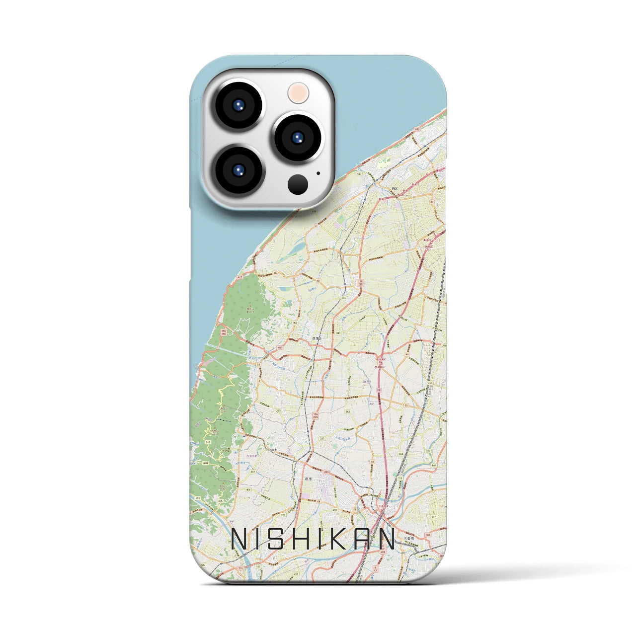 【西蒲(新潟県)】地図柄iPhoneケース(バックカバータイプ)