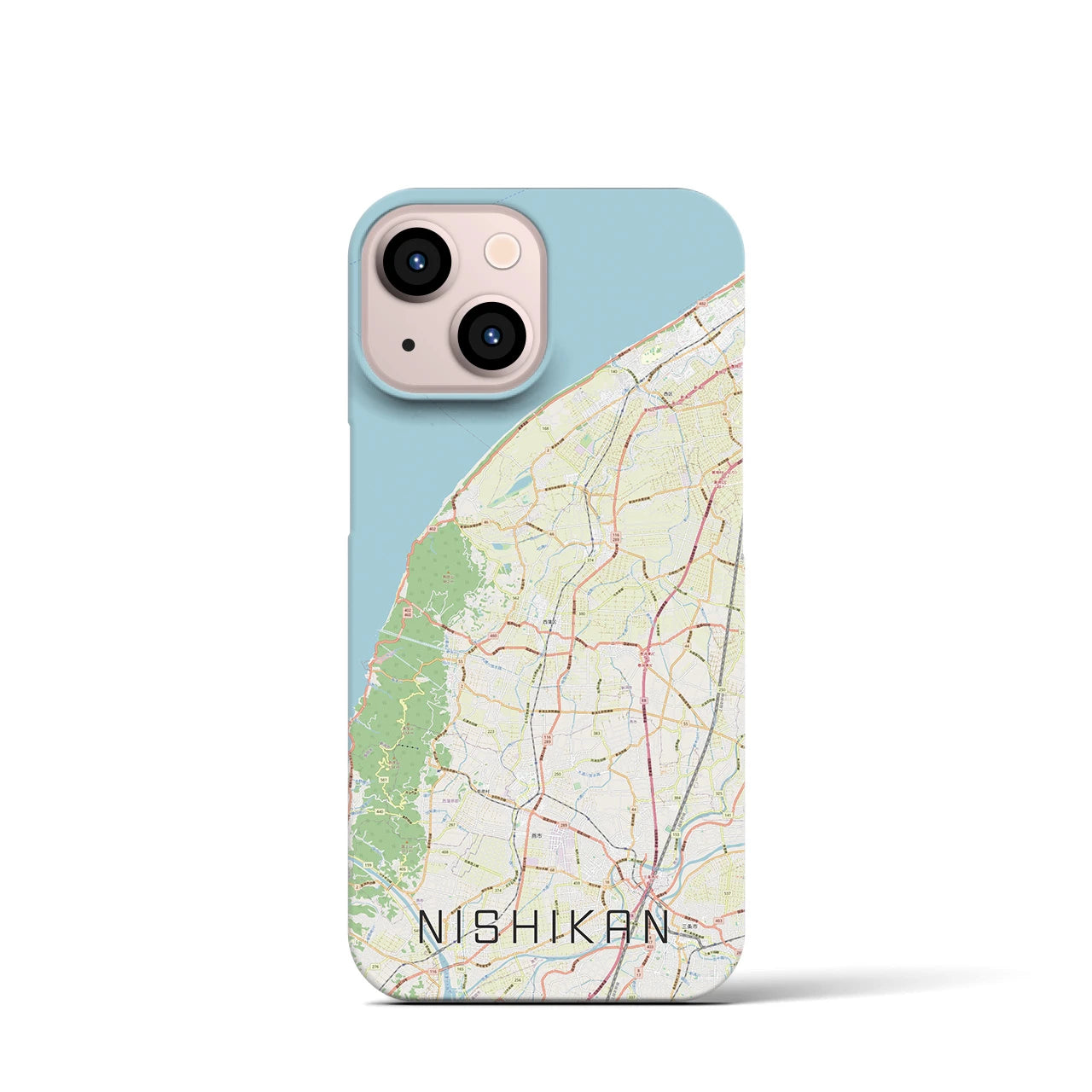 【西蒲(新潟県)】地図柄iPhoneケース(バックカバータイプ)