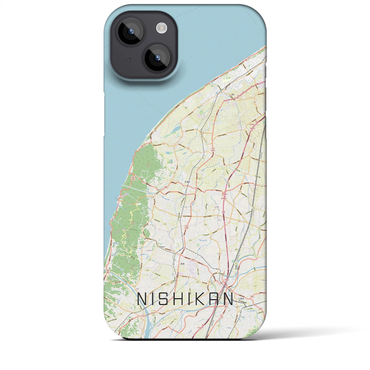 【西蒲(新潟県)】地図柄iPhoneケース(バックカバータイプ)