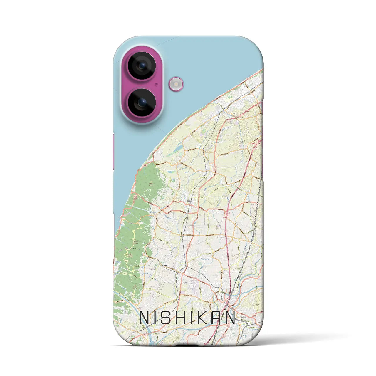 【西蒲(新潟県)】地図柄iPhoneケース(バックカバータイプ)