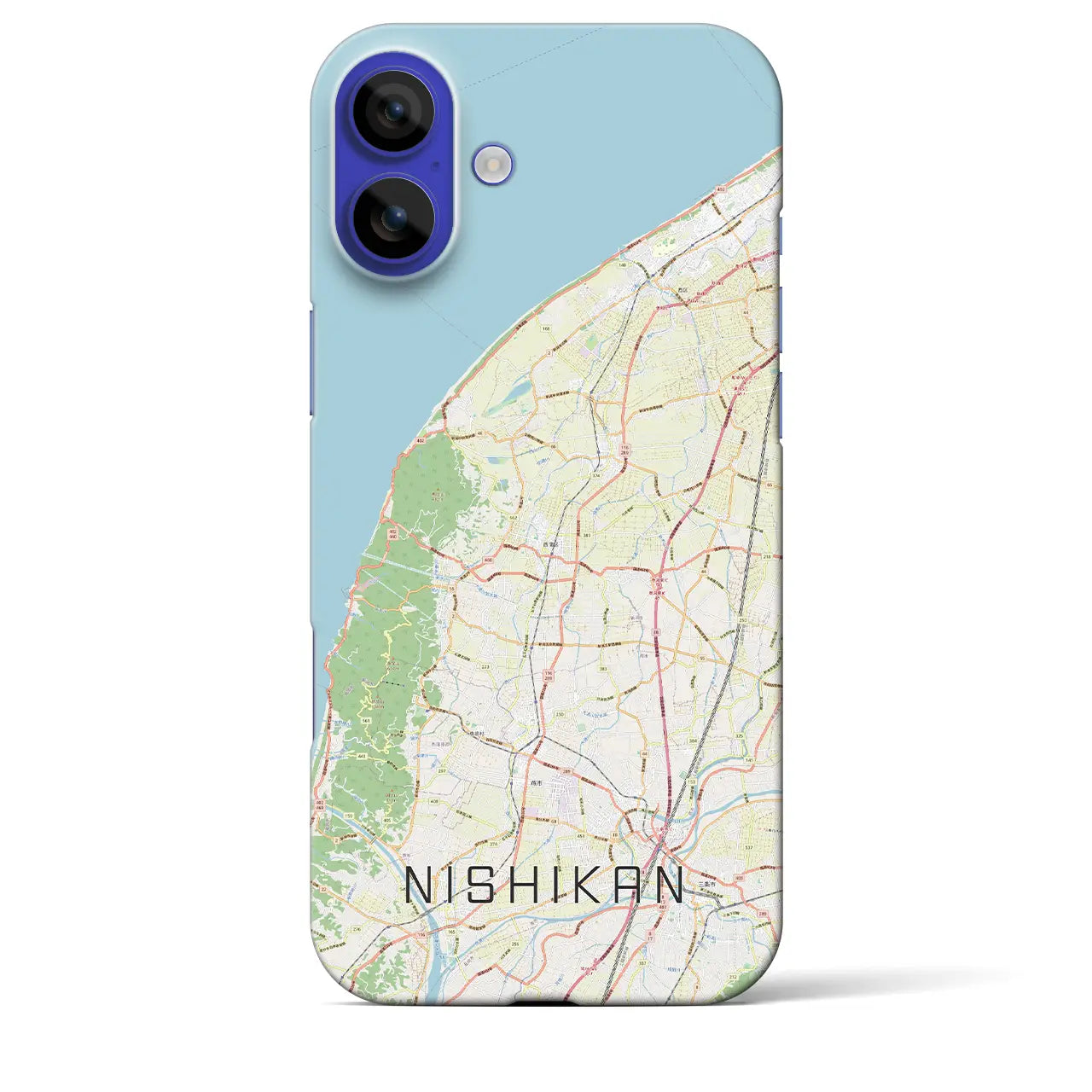 【西蒲(新潟県)】地図柄iPhoneケース(バックカバータイプ)