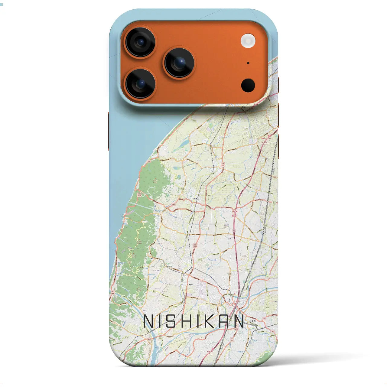 【西蒲(新潟県)】地図柄iPhoneケース(バックカバータイプ)