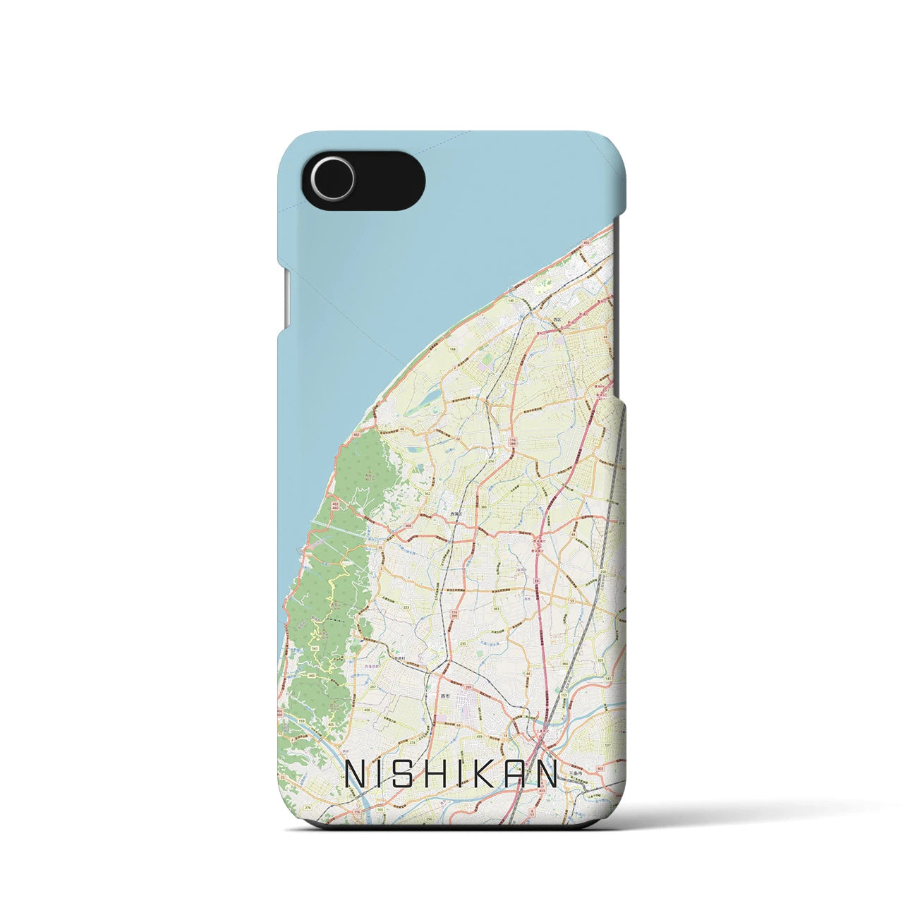 【西蒲(新潟県)】地図柄iPhoneケース(バックカバータイプ)