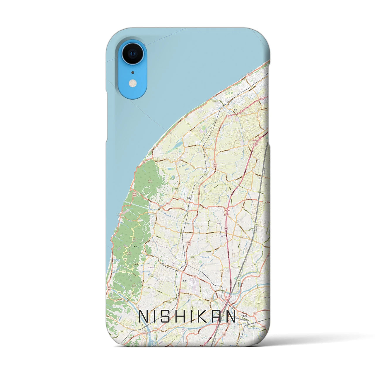 【西蒲(新潟県)】地図柄iPhoneケース(バックカバータイプ)