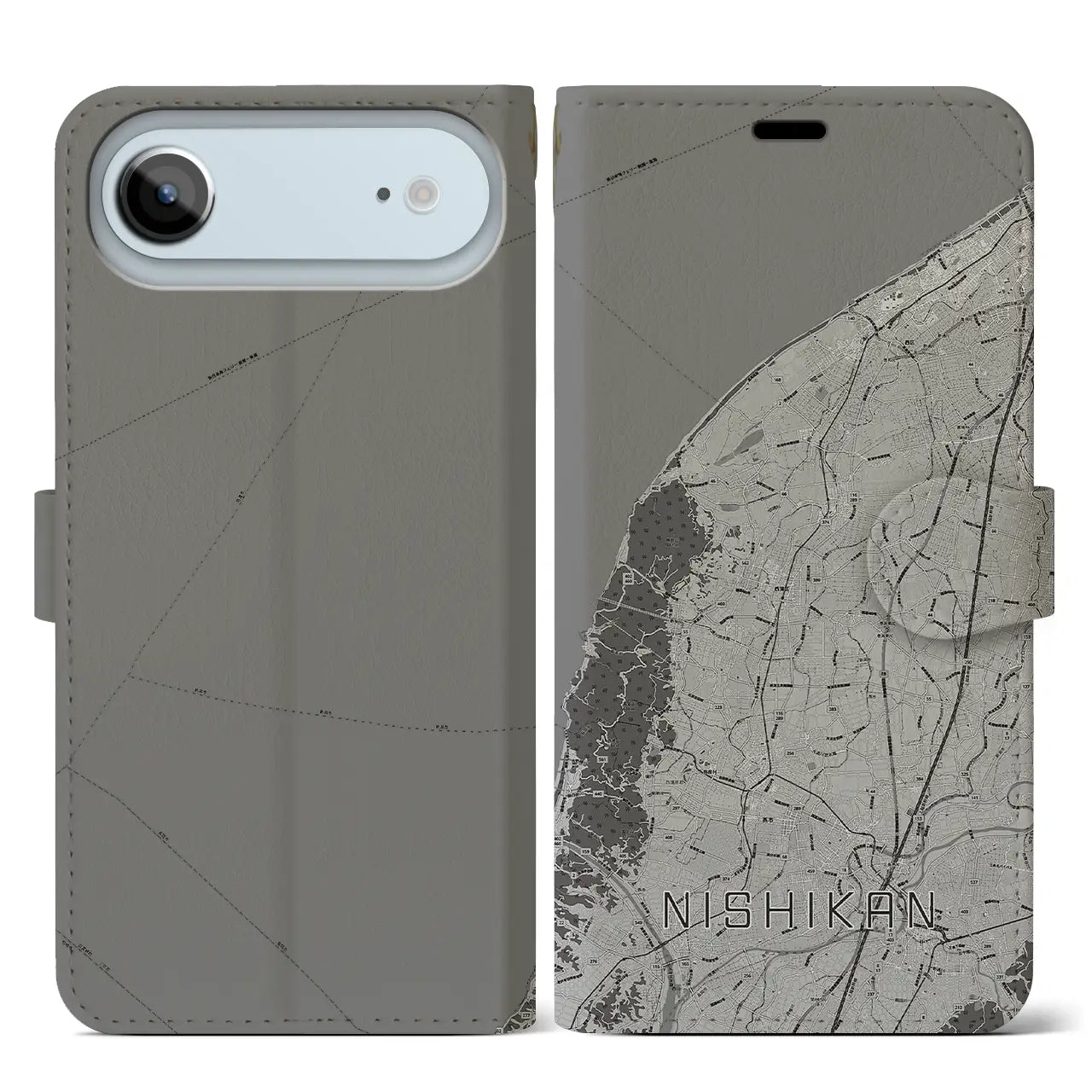 【西蒲(新潟県)】地図柄iPhoneケース(手帳タイプ)