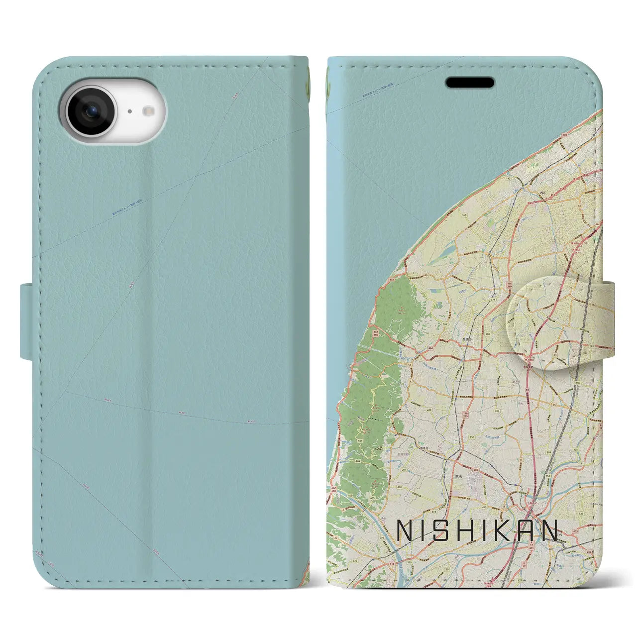 【西蒲(新潟県)】地図柄iPhoneケース(手帳タイプ)