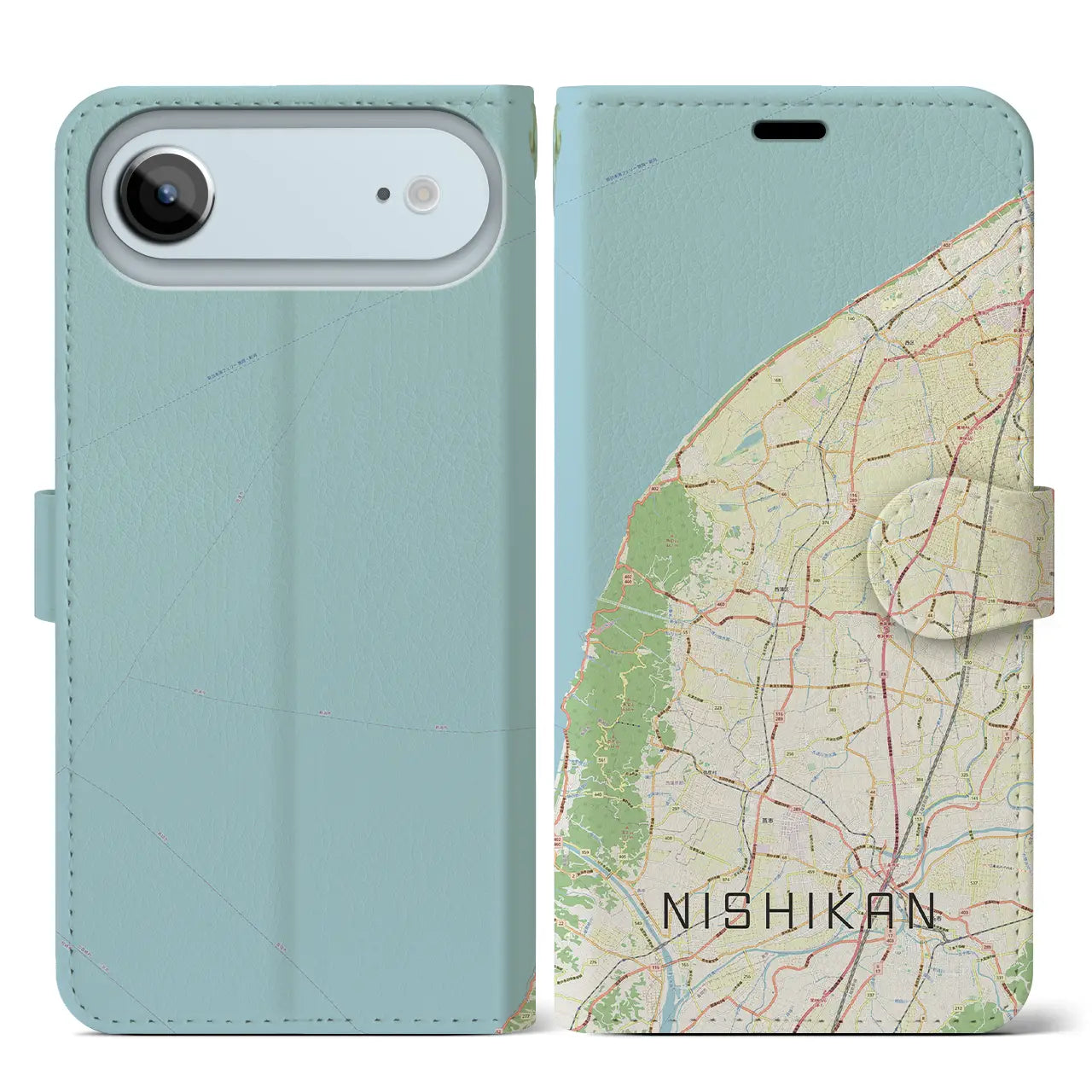 【西蒲(新潟県)】地図柄iPhoneケース(手帳タイプ)ナチュラル・iPhone 17 Pro Max 用